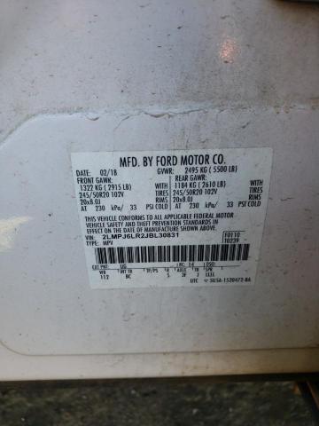 2LMPJ6LR2JBL30831 - 2018 LINCOLN MKX RESERVE أبيض صورة 14