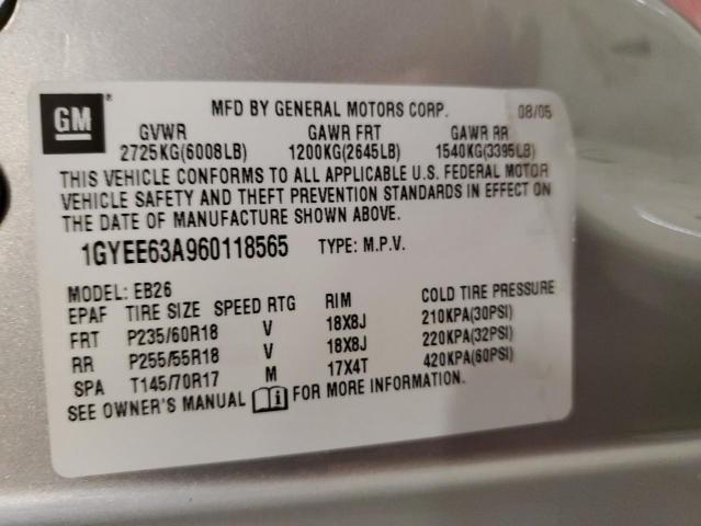 1GYEE63A960118565 - 2006 CADILLAC SRX SILVER photo 14