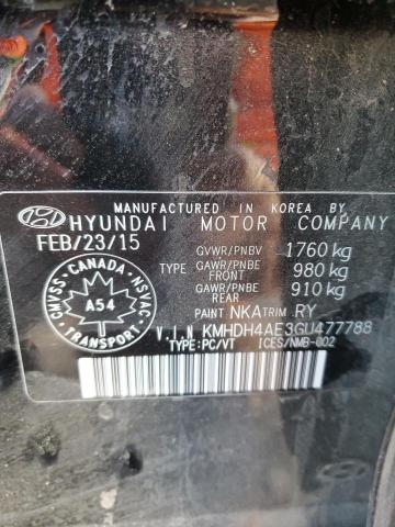 KMHDH4AE3GU477788 - 2016 HYUNDAI ELANTRA SE BLACK photo 12