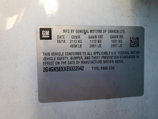 2G4GK5EXXE9322942 - 2014 BUICK REGAL 白色 照片 12