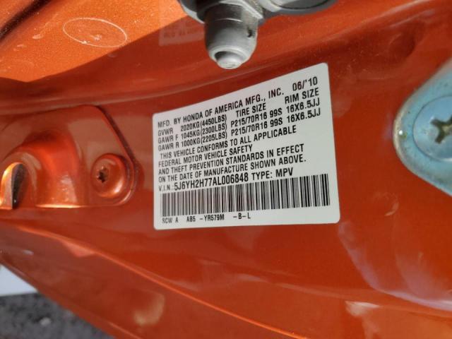 5J6YH2H77AL006848 - 2010 HONDA ELEMENT EX ORANGE photo 14