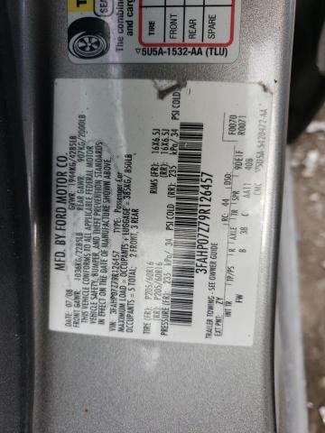 3FAHP07Z79R126457 - 2009 FORD FUSION SE SILVER photo 12