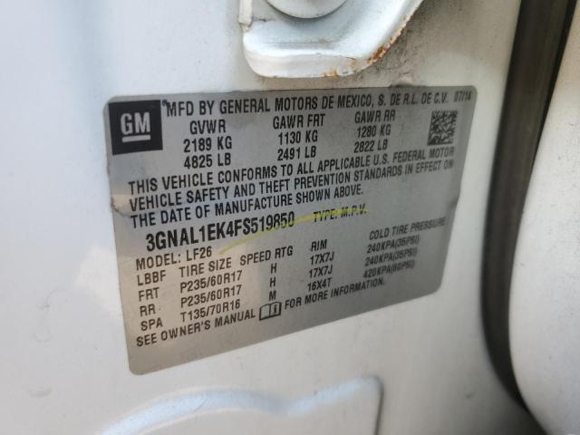 3GNAL1EK4FS519850 - 2015 CHEVROLET CAPTIVA LS თეთრი ფოტო 13