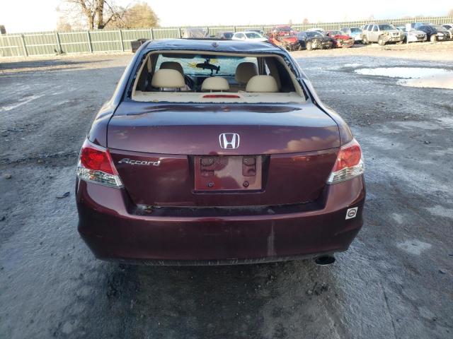 1HGCP26888A010588 - 2008 HONDA ACCORD EXL MAROON photo 6