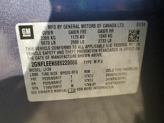 2GNFLEEK6E6220080 - 2014 CHEVROLET EQUINOX LS GRAY photo 13