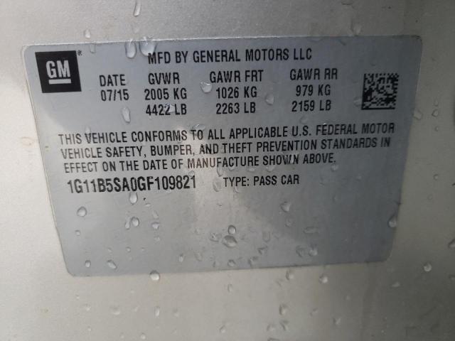 1G11B5SA0GF109821 - 2016 CHEVROLET MALIBU LIM LS ბეჟი ფოტო 12