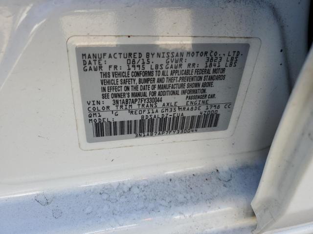 3N1AB7AP7FY330044 - 2015 NISSAN SENTRA S WHITE photo 13