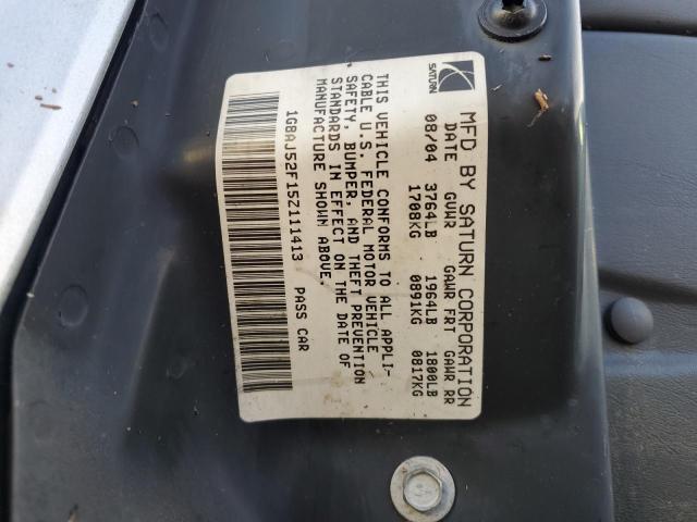 1G8AJ52F15Z111413 - 2005 SATURN ION LEVEL 2 SILVER photo 13
