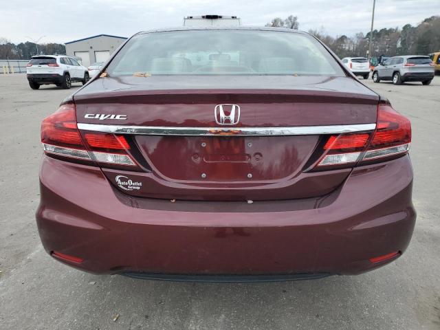 19XFB2F83FE043907 - 2015 HONDA CIVIC EX BURGUNDY photo 6