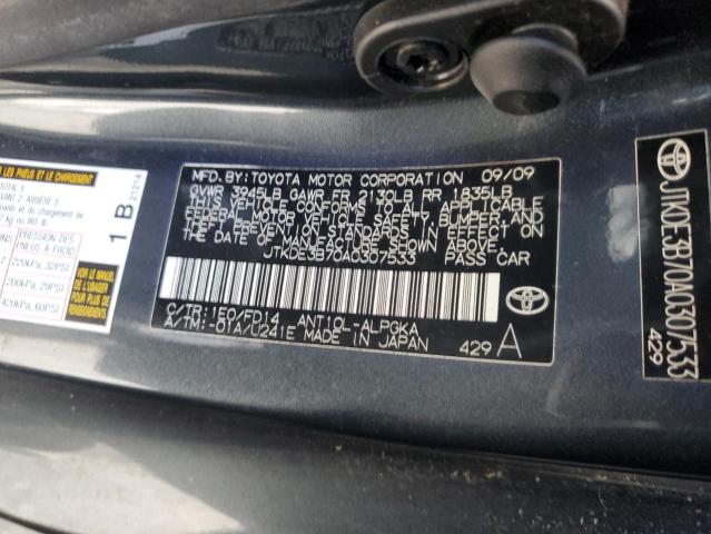 JTKDE3B70A0307533 - 2010 TOYOTA SCION TC ნაცრისფერი ფოტო 12