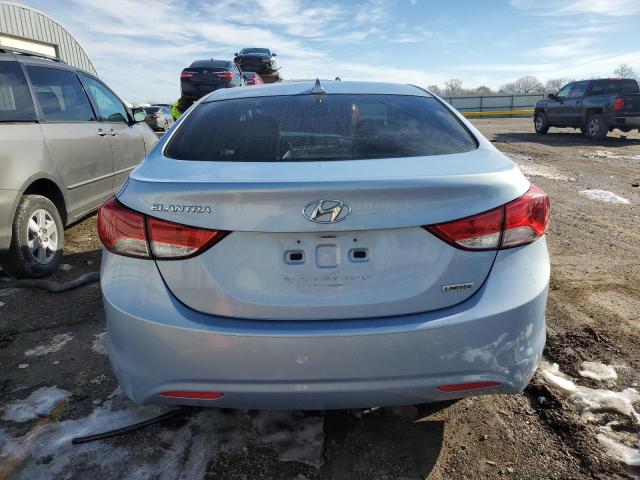 KMHDH4AE8CU279265 - 2012 HYUNDAI ELANTRA GLS BLUE photo 6