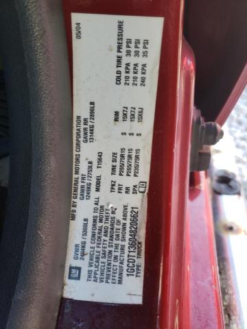 1GCDT136048206621 - 2004 CHEVROLET COLORADO RED photo 12