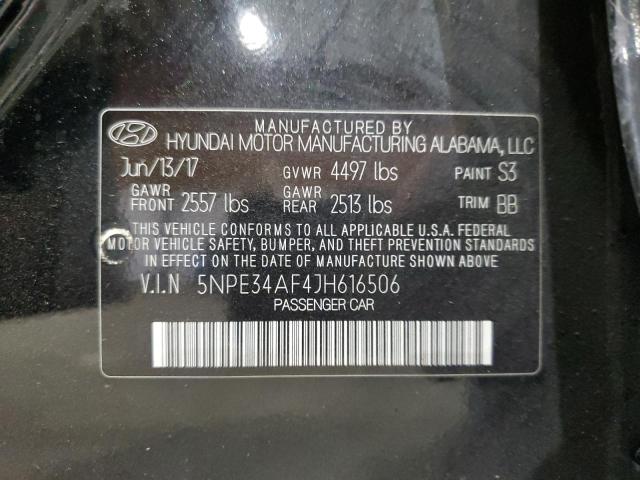 5NPE34AF4JH616506 - 2018 HYUNDAI SONATA SPORT BLACK photo 13