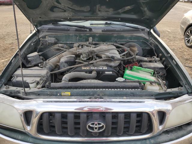 5TEWN72N12Z040491 - 2002 TOYOTA TACOMA XTRACAB GREEN photo 11