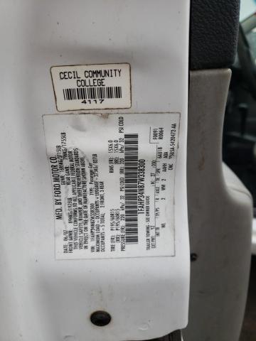 1FAHP34N87W338300 - 2007 FORD FOCUS ZX4 WHITE photo 12