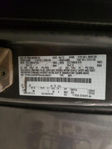 1FMCU9H97DUA34651 - 2013 FORD ESCAPE SEL CHARCOAL photo 13