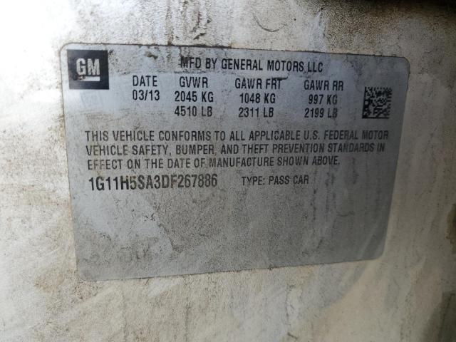 1G11H5SA3DF267886 - 2013 CHEVROLET MALIBU LTZ ბეჟი ფოტო 12