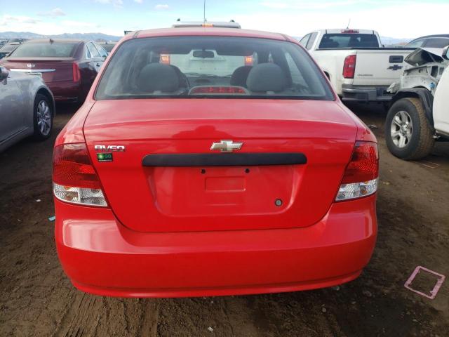 KL1TD52625B503905 - 2005 CHEVROLET AVEO BASE RED photo 6