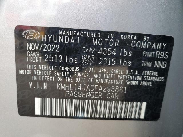 KMHL14JA0PA293861 - 2023 HYUNDAI SONATA SEL SILVER photo 12