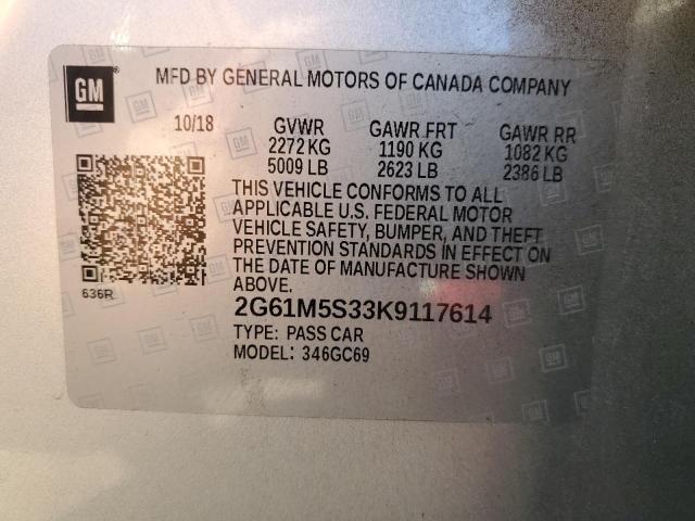 2G61M5S33K9117614 - 2019 CADILLAC XTS LUXURY SILVER photo 12