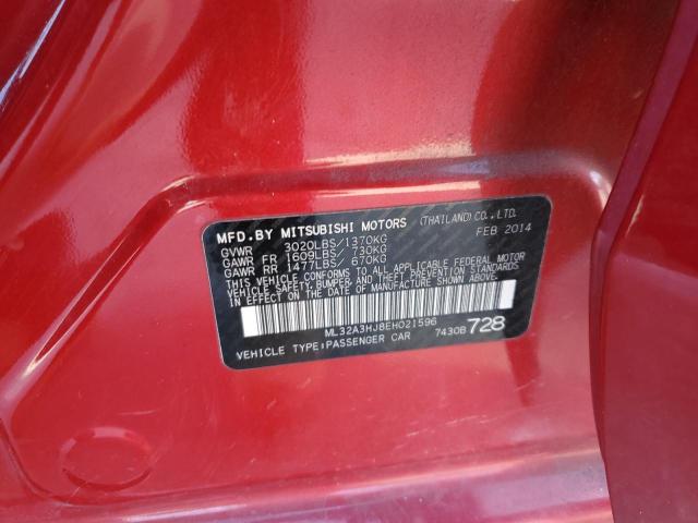 ML32A3HJ8EH021596 - 2014 MITSUBISHI MIRAGE DE RED photo 12