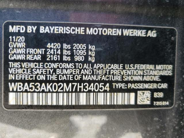 WBA53AK02M7H34054 - 2021 BMW 228I GRAY photo 13