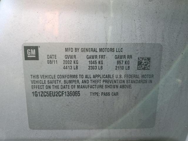 1G1ZC5EU2CF136065 - 2012 CHEVROLET MALIBU 1LT Сұр фото 13