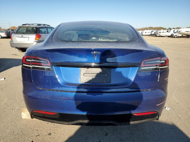 5YJSA1E58NF491586 - 2022 TESLA MODEL S BLUE photo 6
