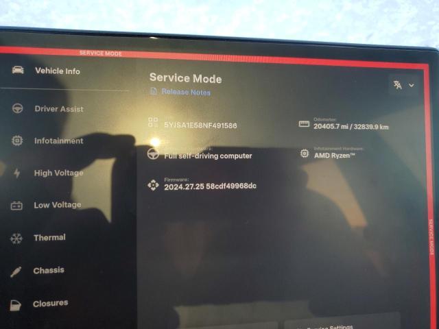 5YJSA1E58NF491586 - 2022 TESLA MODEL S BLUE photo 9