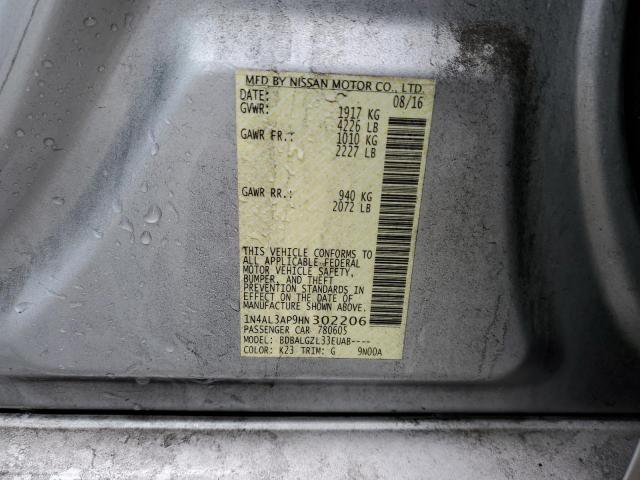 1N4AL3AP9HN302206 - 2017 NISSAN ALTIMA 2.5 SILVER photo 12