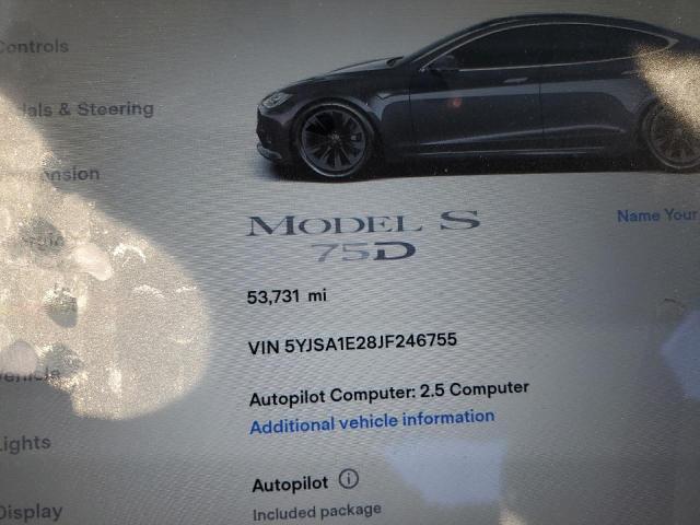 5YJSA1E28JF246755 - 2018 TESLA MODEL S გრაფიტი ფოტო 9