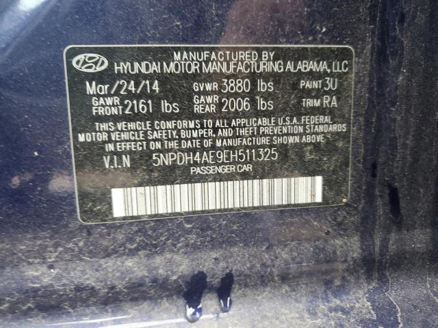 5NPDH4AE9EH511325 - 2014 HYUNDAI ELANTRA SE BLUE photo 13