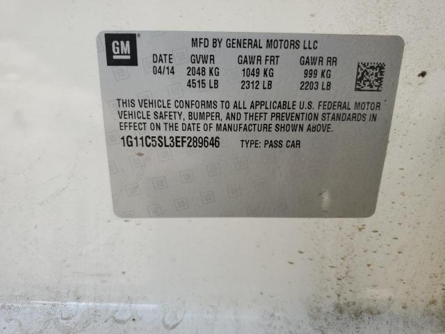 1G11C5SL3EF289646 - 2014 CHEVROLET MALIBU 1LT 白色 照片 12