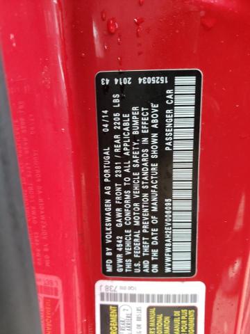 WVWFW8AH2EV006095 - 2014 VOLKSWAGEN EOS LUX 红色 照片 12