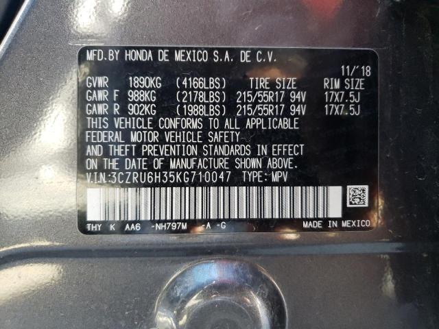 3CZRU6H35KG710047 - 2019 HONDA HR-V LX CHARCOAL photo 13