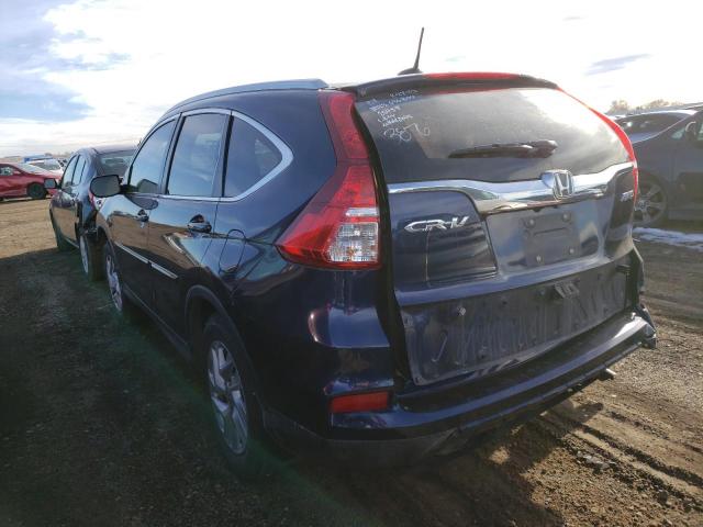 2HKRM4H79FH689486 - 2015 HONDA CR-V EXL BLUE photo 2