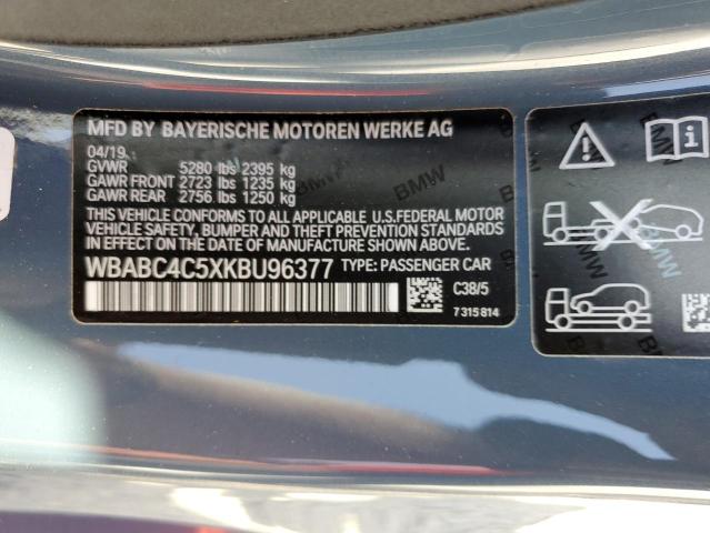 WBABC4C5XKBU96377 - 2019 BMW M850XI Mavi fotoğraf 13