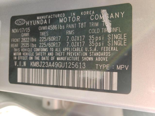 KM8J23A49GU125613 - 2016 HYUNDAI TUCSON SE SILVER photo 14