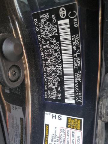 JTDEAMDE5NJ049390 - 2022 TOYOTA COROLLA LE 黑色 照片 12