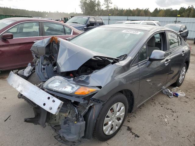 2HGFB2F52CH303351 - 2012 HONDA CIVIC LX GRAY photo 1