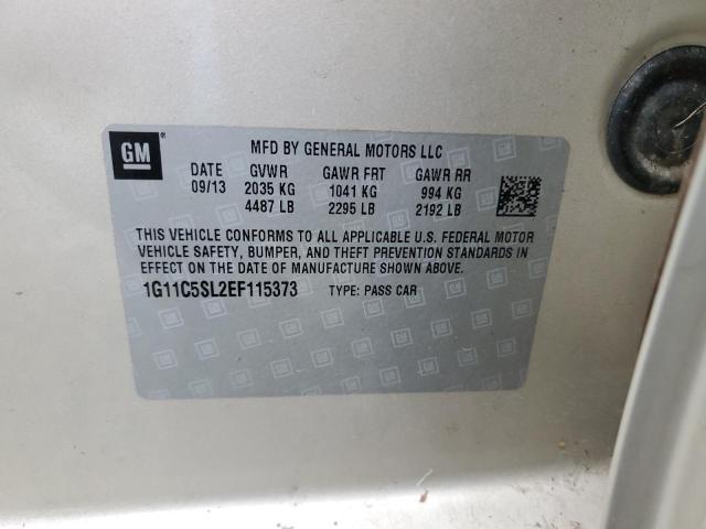 1G11C5SL2EF115373 - 2014 CHEVROLET MALIBU 1LT 米色 照片 12