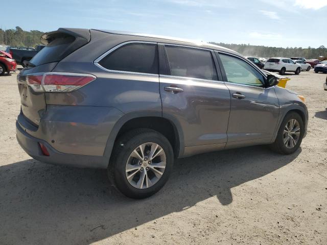 5TDKKRFH9ES020417 - 2014 TOYOTA HIGHLANDER XLE GRAY photo 3