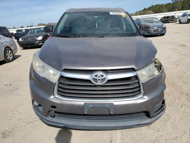 5TDKKRFH9ES020417 - 2014 TOYOTA HIGHLANDER XLE GRAY photo 5