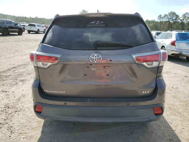 5TDKKRFH9ES020417 - 2014 TOYOTA HIGHLANDER XLE GRAY photo 6