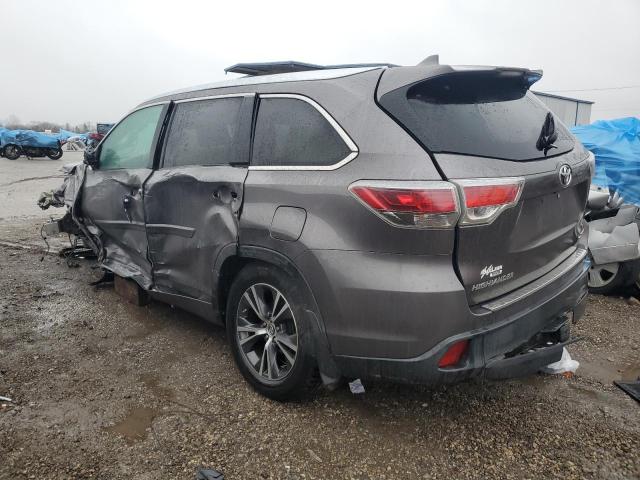 5TDJKRFH5GS251880 - 2016 TOYOTA HIGHLANDER XLE GRAY photo 2