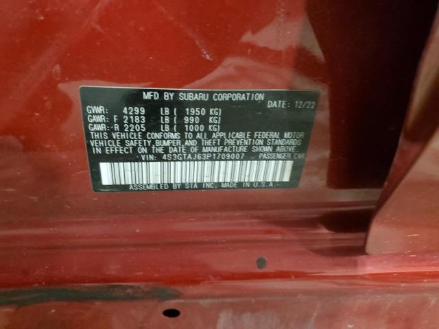 4S3GTAJ63P1709007 - 2023 SUBARU IMPREZA SPORT RED photo 13