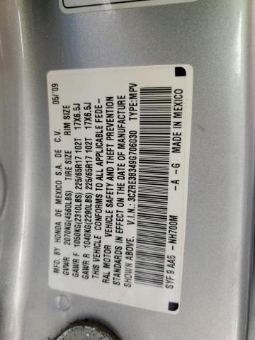 3CZRE38349G706030 - 2009 HONDA CR-V LX SILVER photo 12