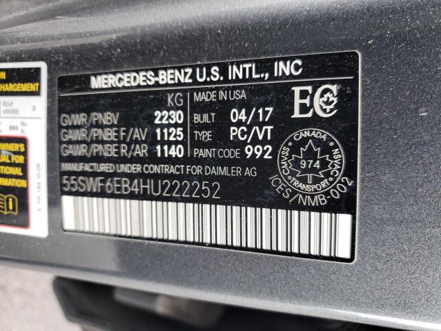 55SWF6EB4HU222252 - 2017 MERCEDES-BENZ C 43 4MATIC AMG GRAY photo 13