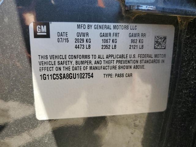 1G11C5SA8GU102754 - 2016 CHEVROLET MALIBU LIM LT 灰色 照片 12