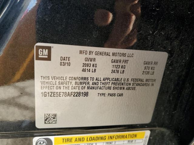 1G1ZE5E78AF228198 - 2010 CHEVROLET MALIBU LTZ შავი ფოტო 12